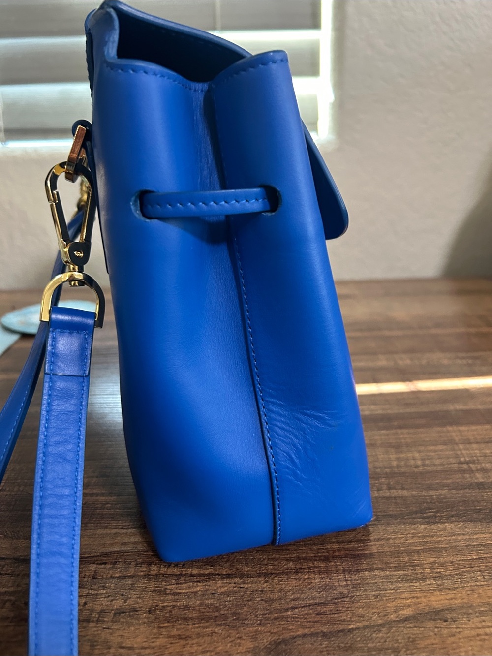 Mansur Gavriel Vibrant Blue Leather Satchel - Picture 7 of 7